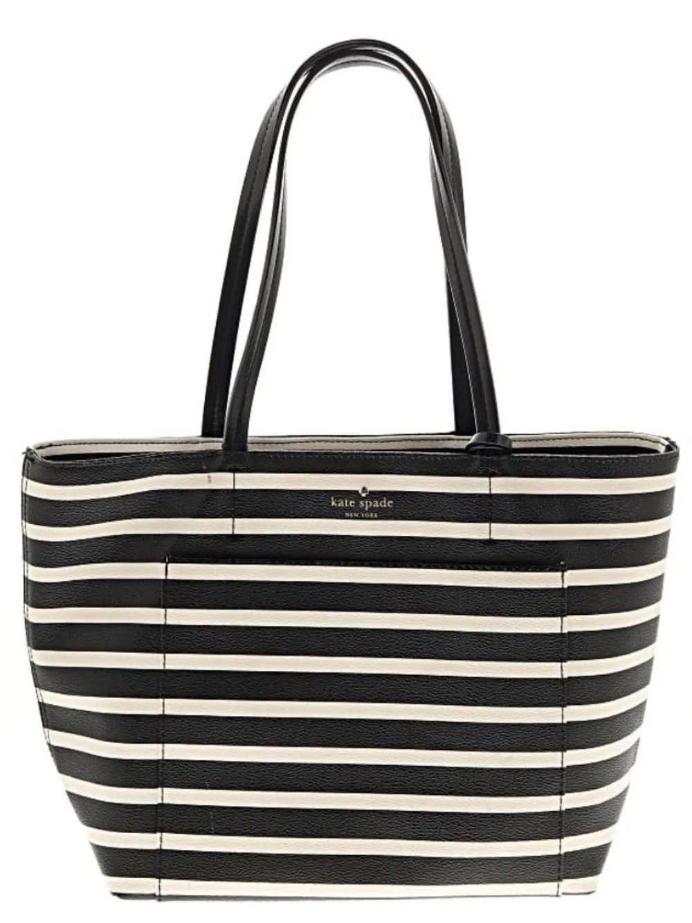 Kate Spade Outlet Hyde Lane Stripe Riley Tote — Black & White
